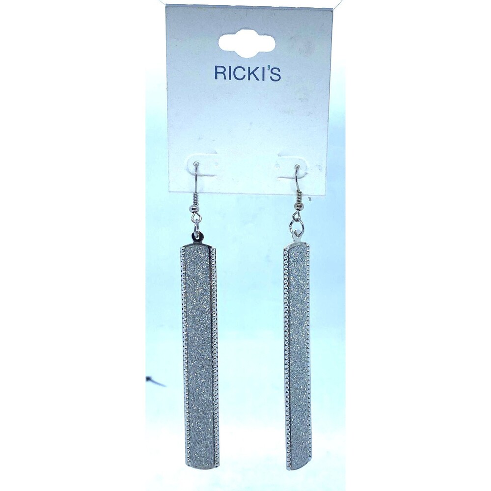 NWT Silver glitter earrings by Rikki's